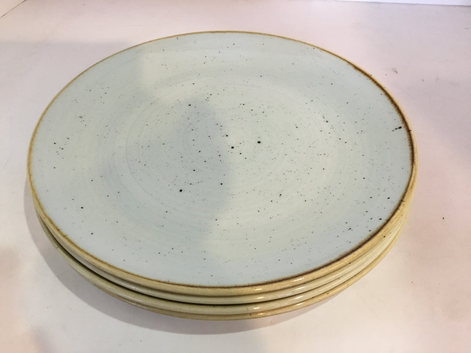 Churchill Set of 4 Blue/Beige Stoneware Plate Set