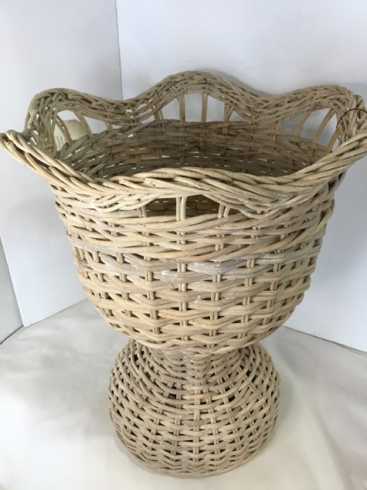 White Wicker Planter