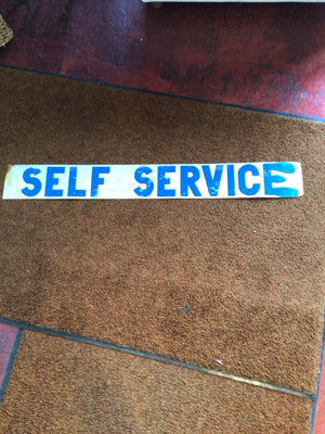 Blue/White Metal AS IS Sign