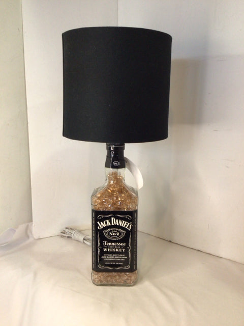 Bottle Clear/Black Glass Lamp
