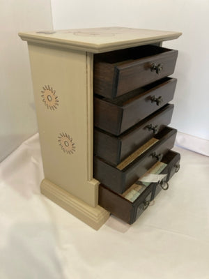 Old Fashions Tan 5 Drawer Jewelry Box