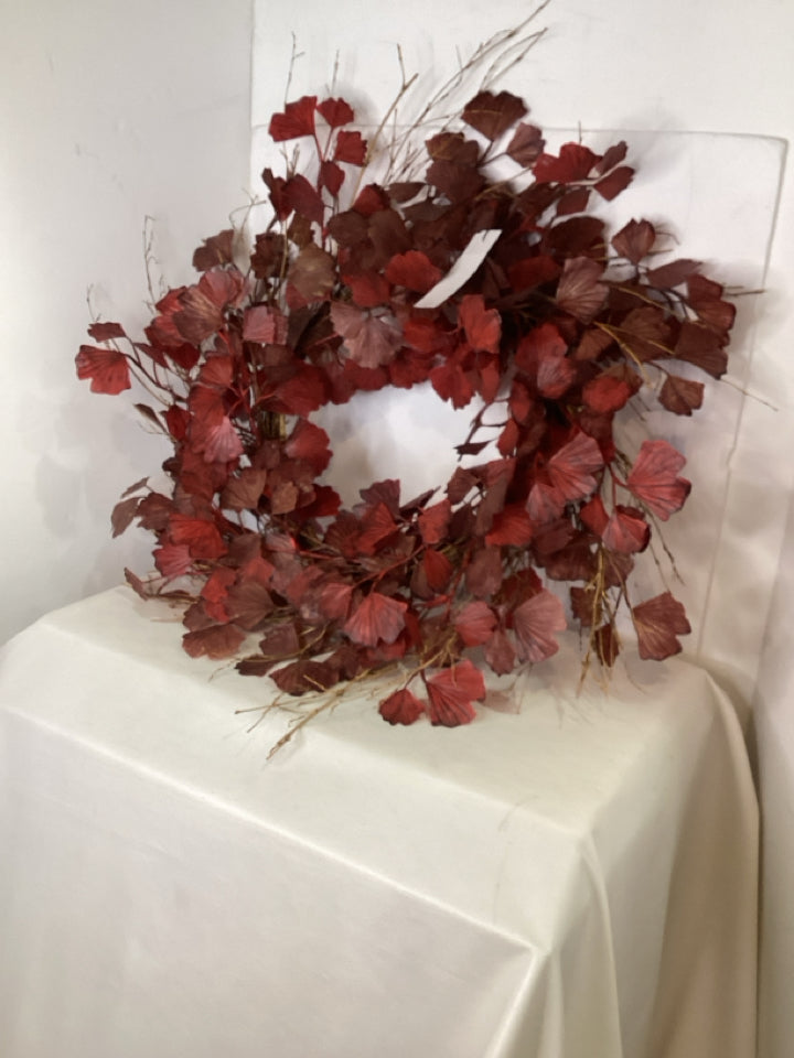 Fall Red Leaves Wreath