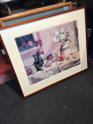 Signed Multi-Color Still Life Vase Framed Art