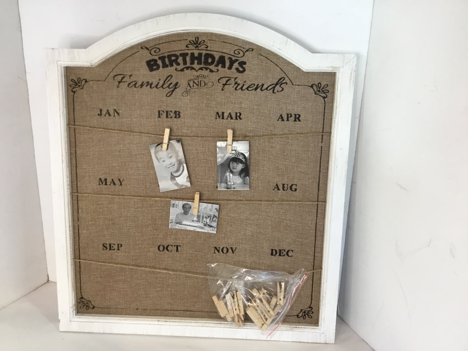 Wall Wood Frame White/Brown Organizer