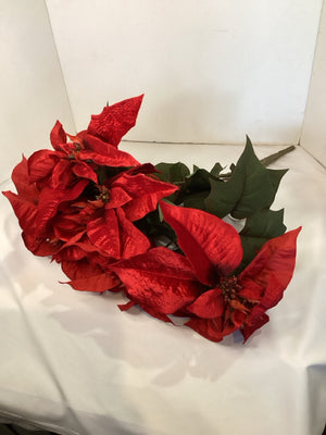 Red/Green Poinsettia Faux Flowers