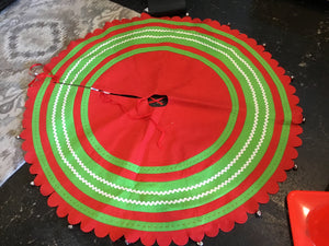 Martha Stewart Tree Skirt Red/white Felt Holiday Item