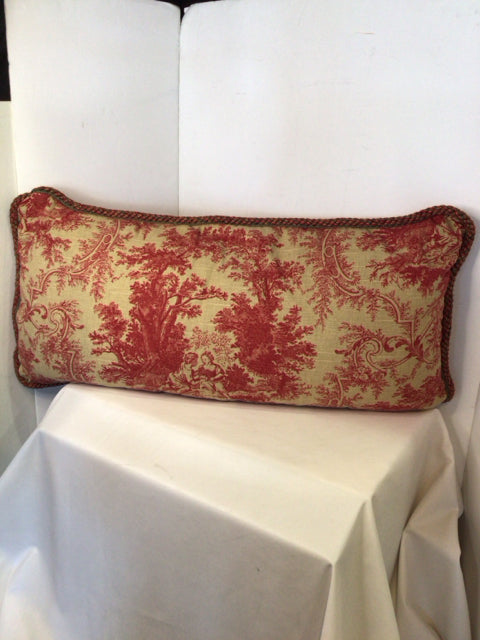 Red/Gold Toile Pillow