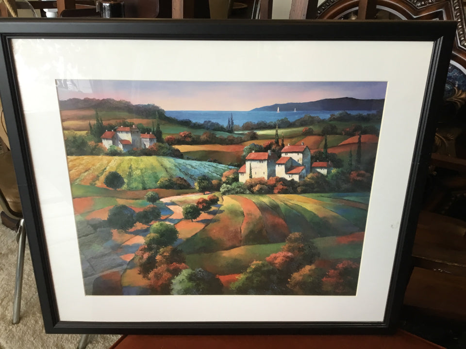 Multi-Color Country Side Framed Art