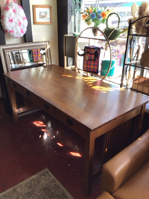 Stickley Arts & Crafts Wood Drawer Front As Is Brown Desk