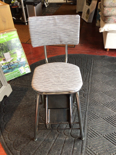 Cosco Vintage Blue/White Metal Folding Step Stool