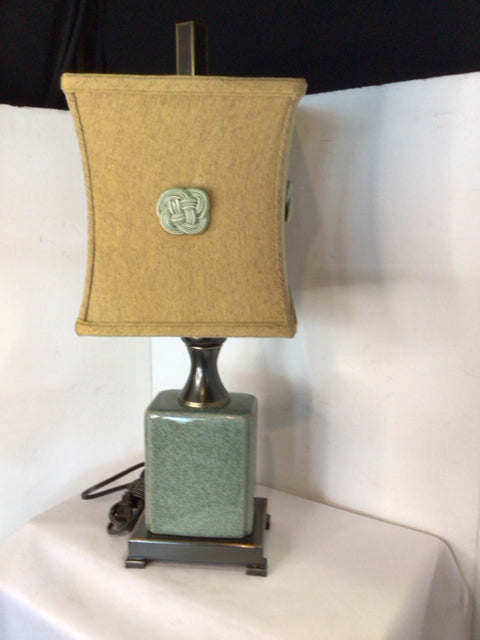 Teal Ceramic Crackle Lamp