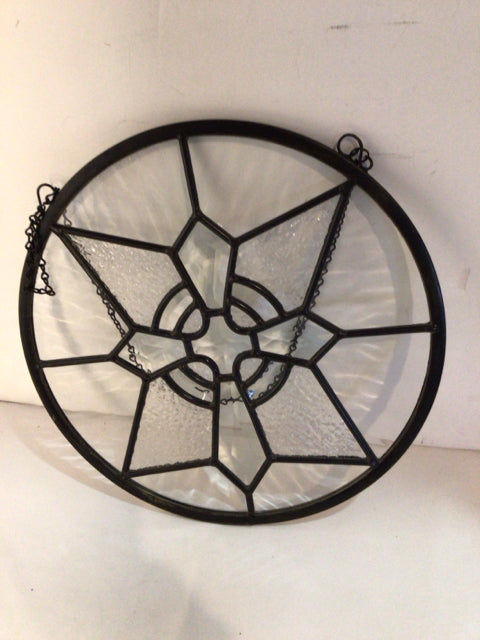 Hanging Clear Leaded Glass Round Stained Glass