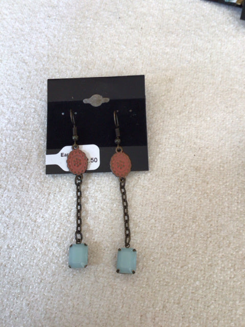 Red/Blue Beads Earrings