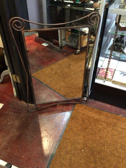 Vintage Bronze Cast Iron Mirror