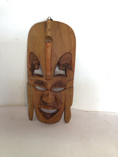 Mask Wood Carved Wall Decoration Art
