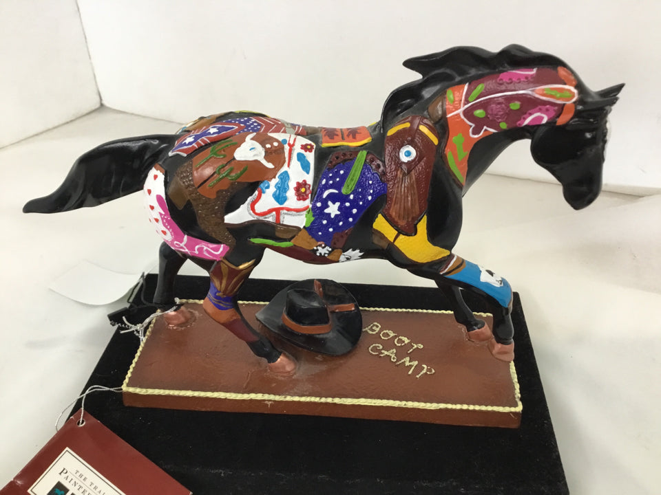 Multi-Color Horse w/Box Figurine