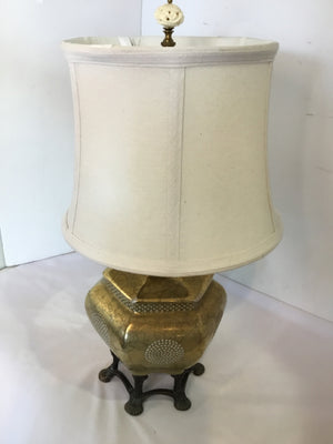 Vintage Gold/White Metal Lamp
