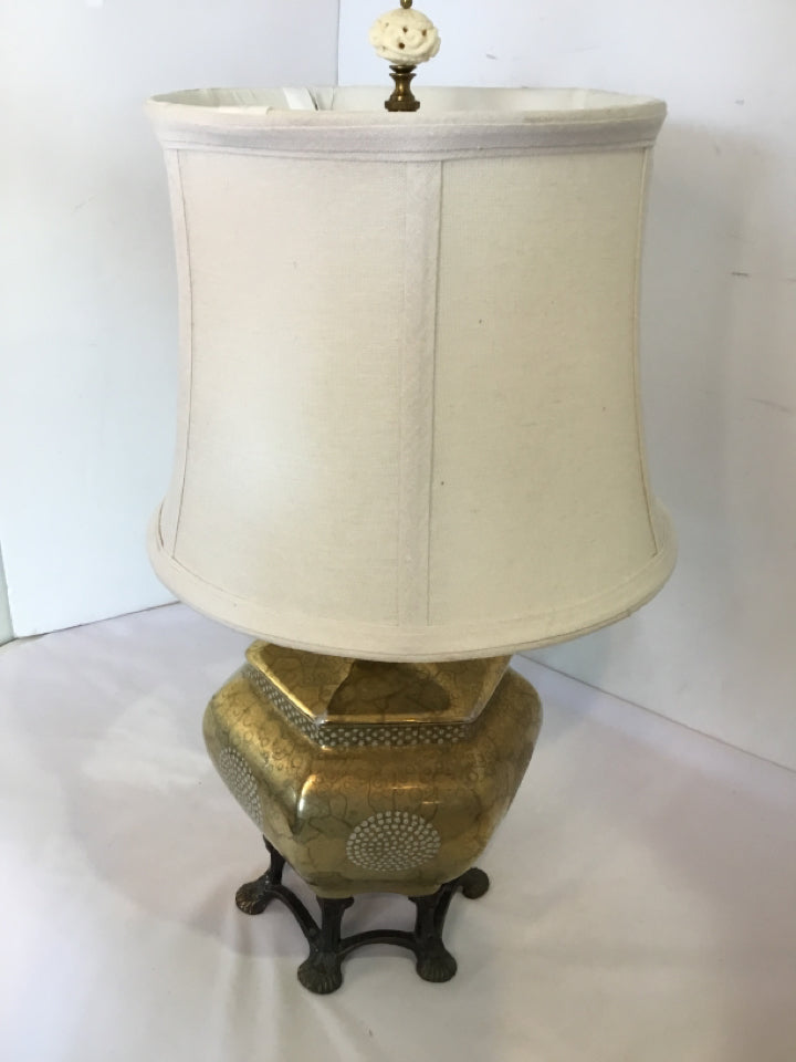 Vintage Gold/White Metal Lamp