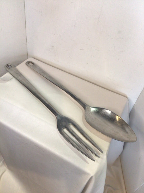 Metal Fork and Spoon Silver Wall Decoration Art