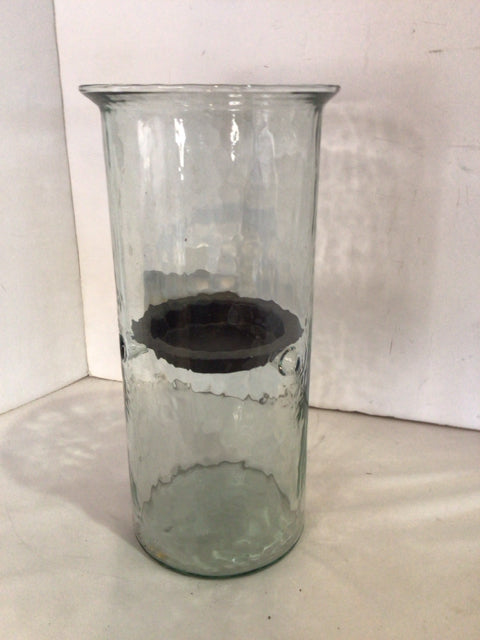 Clear Glass Cylinder Candle Holder