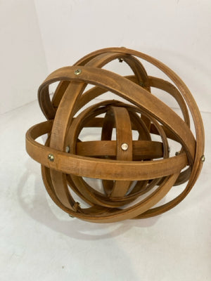 Brown Wood Ball Decoration