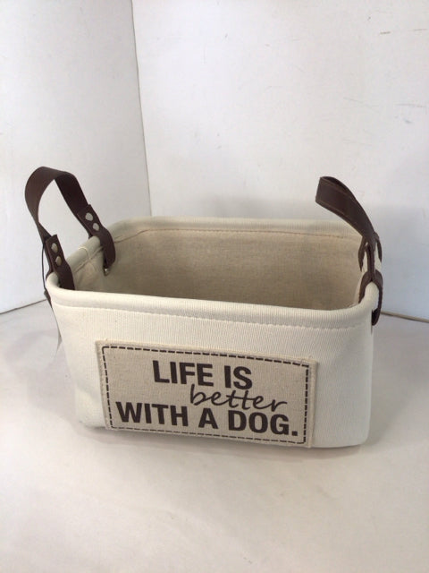 Brown/Cream Canvas Basket