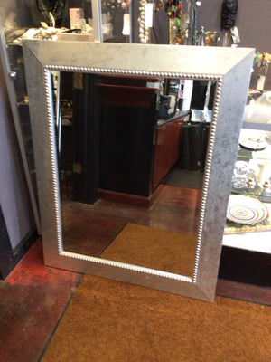 Silver Wood Beveled Mirror