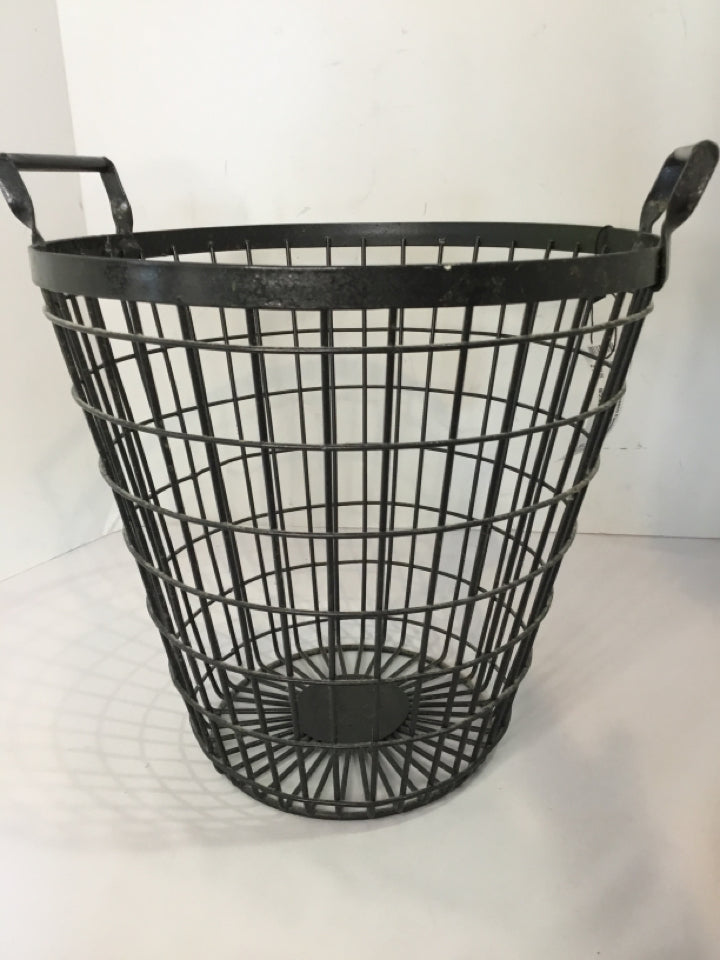 Industrial Black Metal Basket