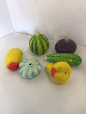 Set of 6 Multi-Color Resin Fruit Vegetables Faux Fruit
