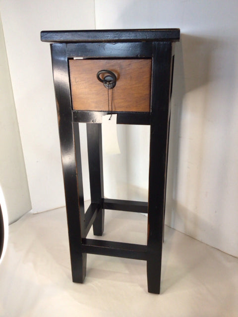 Wood Drawer Black Table