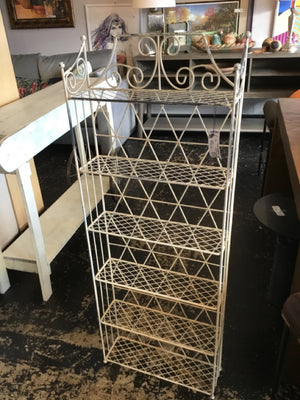 Folding Cream Metal 6 Shelves Shelf