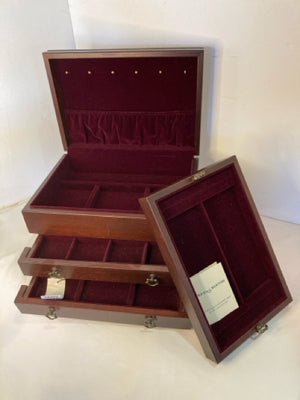 Reed & Barton Vintage Brown Wood Jewelry Box