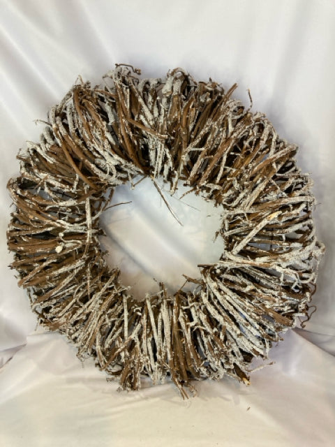 Wreath Brown/White Grapevine Holiday Item