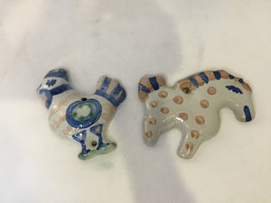 M.A. Hadley Pail Ceramic Animal Gray/blue Wall Decoration Art