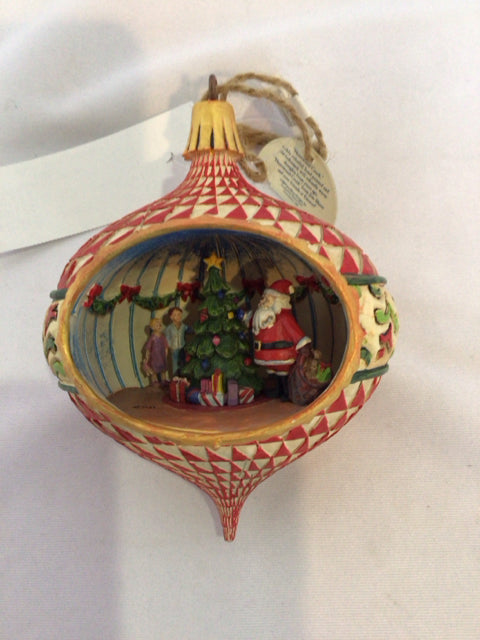 Jim Shore Christmas Cream/Multi Resin In Box Ornament