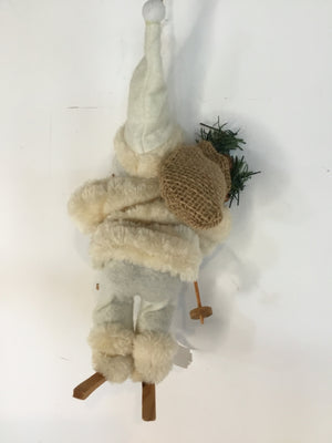 Cream Faux Fur Santa Holiday Item