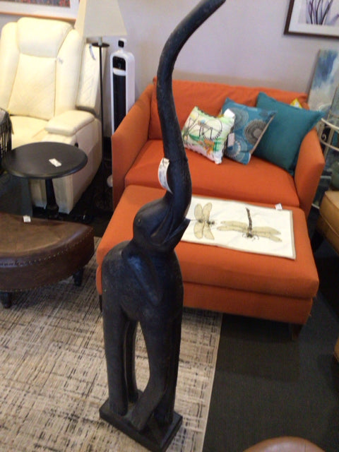 Vintage Gray Resin Elephant Statue