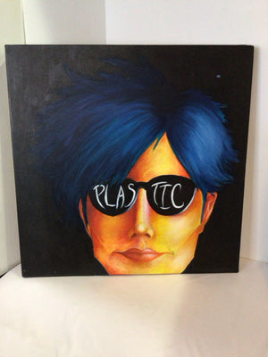 Pop Art Black/Multi Person Glasses Stretch Canvas Art