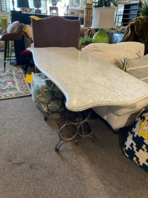 Original Vintage Marble Top White/Black Table