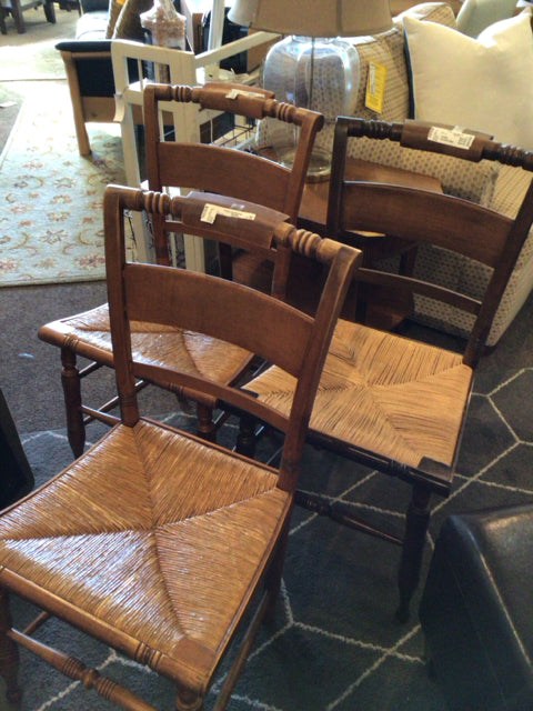 Set of 3 Rush Brown Chair Set