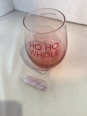 Christmas Red/Clear Glass Wine Glass Holiday Item