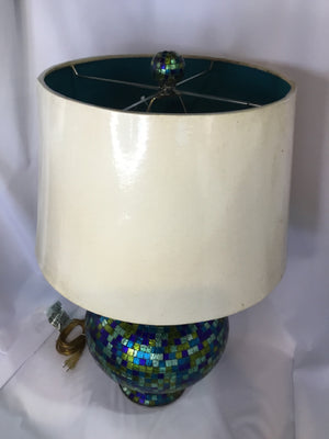 PIER 1 Blue/Green Mosaic Lamp