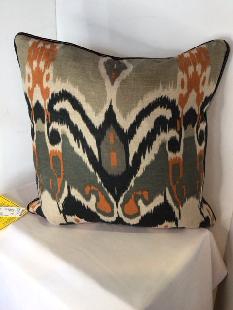 Villa Black/Orange Linen Pillow