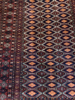 Persian Silk Hand Knotted Red/Blue Rug
