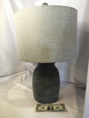 No Brand Santa Grey/Blue Chalkware Beehive Ribbed Lamp