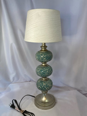 Mosaic Aqua Glass Crackle Lamp