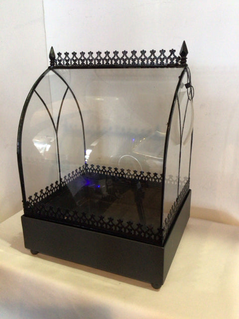 Black Metal/Glass Terrarium