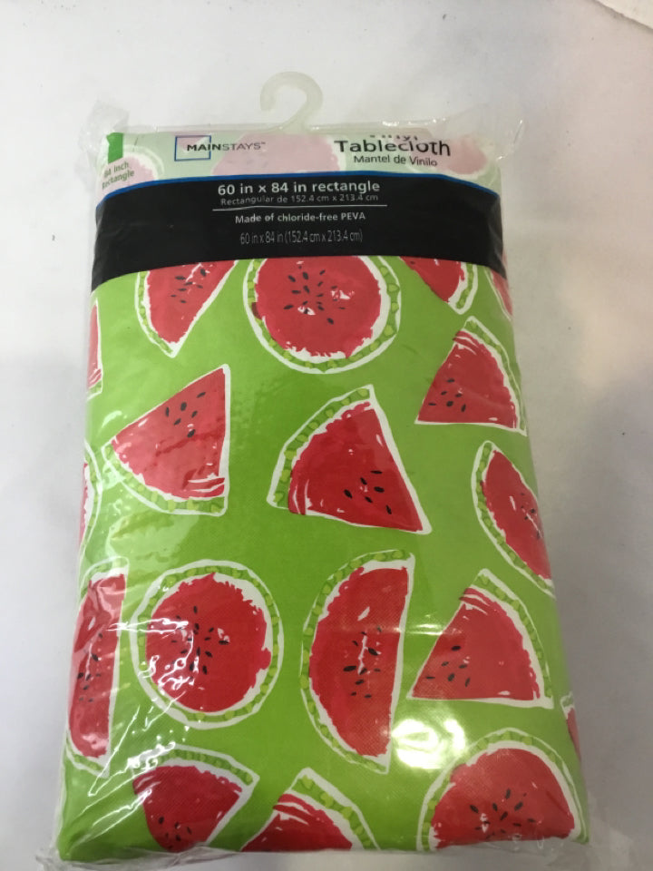 Green/Red Vinyl Watermelon Tablecloth
