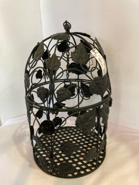 Black Metal Leaves Bird Cage