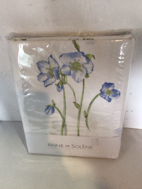 King White/Blue Cotton Flowers Duvet